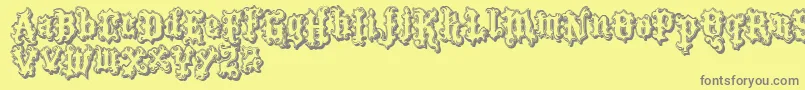 VtksTattooShadow Font – Gray Fonts on Yellow Background