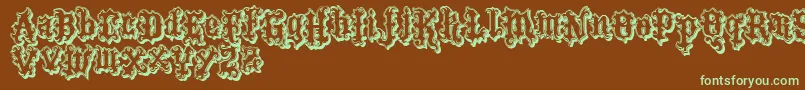 VtksTattooShadow Font – Green Fonts on Brown Background