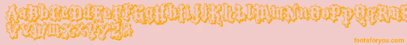 VtksTattooShadow Font – Orange Fonts on Pink Background