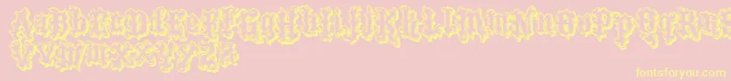 VtksTattooShadow-Schriftart – Gelbe Schriften auf rosa Hintergrund