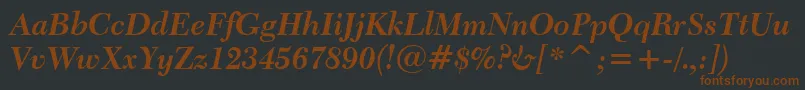 Transitional511BoldItalicBt Font – Brown Fonts on Black Background