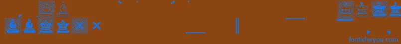 Шрифт ChessMaya – синие шрифты на коричневом фоне