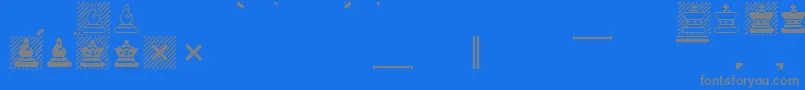 ChessMaya Font – Gray Fonts on Blue Background