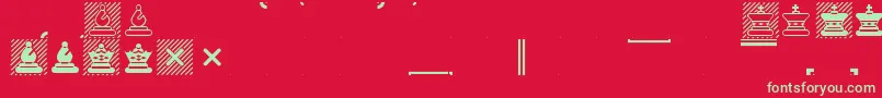 ChessMaya Font – Green Fonts on Red Background