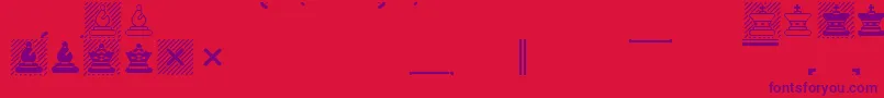 ChessMaya Font – Purple Fonts on Red Background