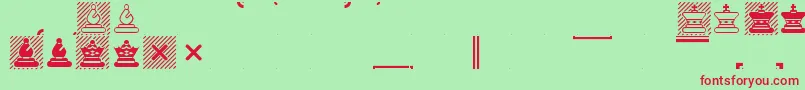フォントChessMaya – 赤い文字の緑の背景