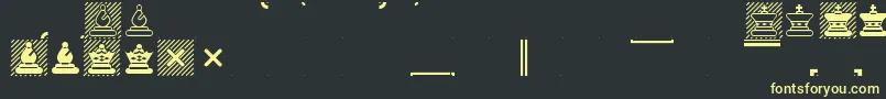 ChessMaya-Schriftart – Gelbe Schriften auf schwarzem Hintergrund