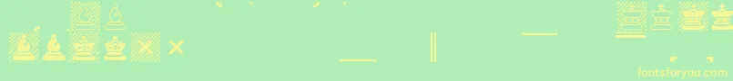 ChessMaya Font – Yellow Fonts on Green Background
