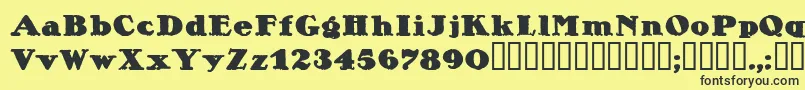 Lietzalexandernero-Schriftart – Schwarze Schriften auf gelbem Hintergrund