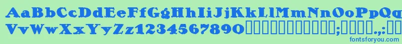 Lietzalexandernero Font – Blue Fonts on Green Background