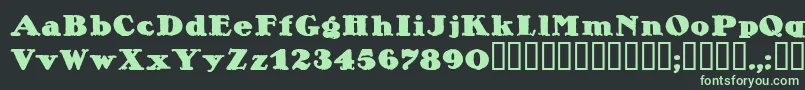 Lietzalexandernero-fontti – vihreät fontit mustalla taustalla
