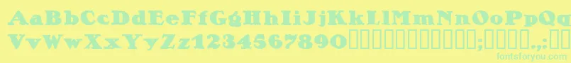 Lietzalexandernero Font – Green Fonts on Yellow Background