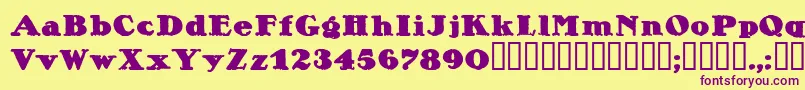 Lietzalexandernero-Schriftart – Violette Schriften auf gelbem Hintergrund
