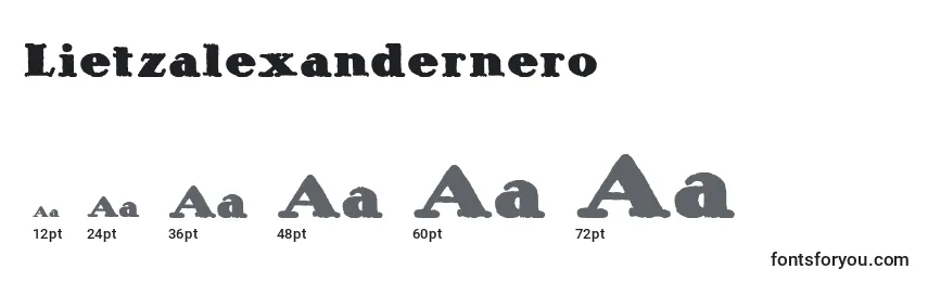 Размеры шрифта Lietzalexandernero