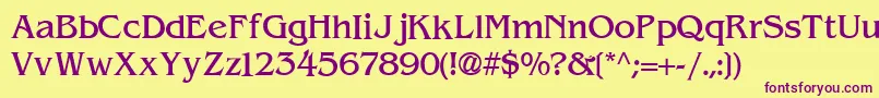 ExpressDecoLightSsiLight Font – Purple Fonts on Yellow Background