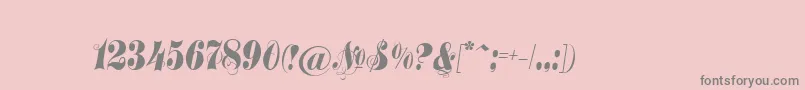 Saiba mais sobre a fonte Treasuryflourishc Fonte Treasuryflourishc – fontes cinzas em um fundo rosa