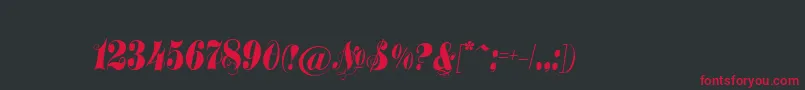 Treasuryflourishc Font – Red Fonts on Black Background