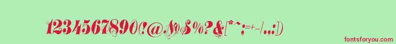 Treasuryflourishc Font – Red Fonts on Green Background