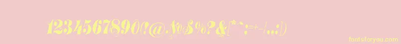 Treasuryflourishc Font – Yellow Fonts on Pink Background