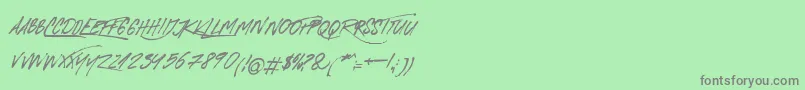 フォントRoyaltwinsItalic – 緑の背景に灰色の文字