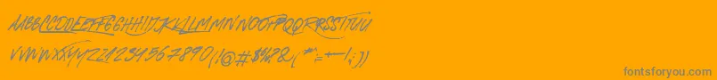 RoyaltwinsItalic-Schriftart – Graue Schriften auf orangefarbenem Hintergrund