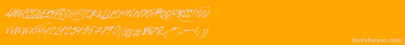 RoyaltwinsItalic Font – Pink Fonts on Orange Background