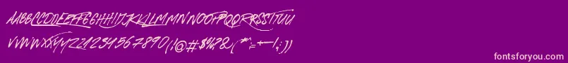 RoyaltwinsItalic Font – Pink Fonts on Purple Background