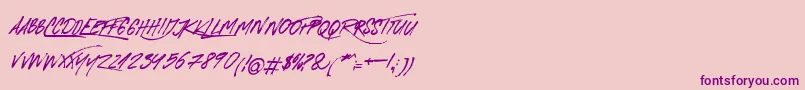 RoyaltwinsItalic Font – Purple Fonts on Pink Background