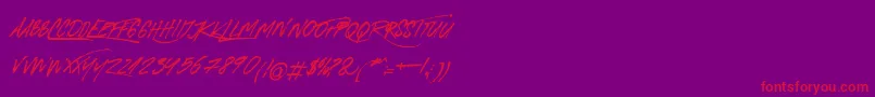 RoyaltwinsItalic-Schriftart – Rote Schriften auf violettem Hintergrund