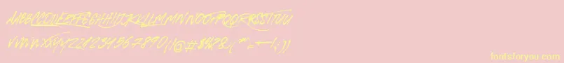 RoyaltwinsItalic Font – Yellow Fonts on Pink Background