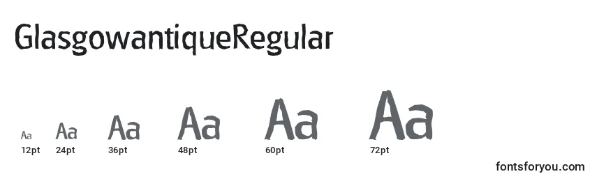 Размеры шрифта GlasgowantiqueRegular