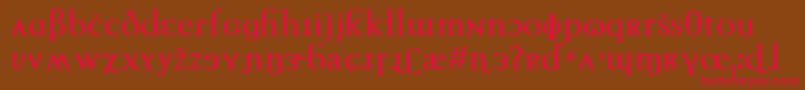 TechphoneticBold-Schriftart – Rote Schriften auf braunem Hintergrund