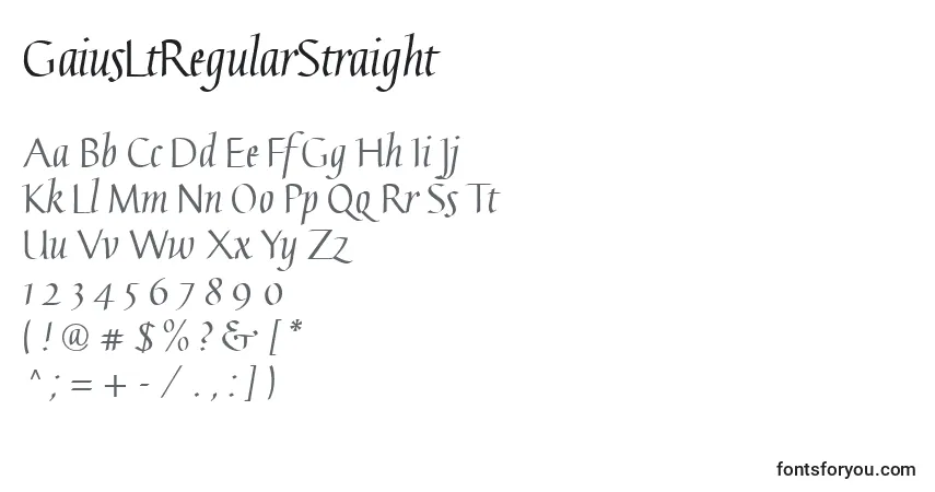 Schriftart GaiusLtRegularStraight – Alphabet, Zahlen, spezielle Symbole