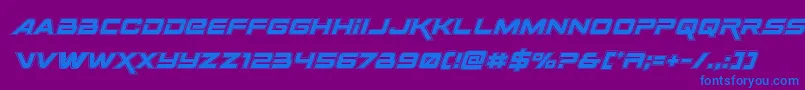 Spacerangeracadital Font – Blue Fonts on Purple Background