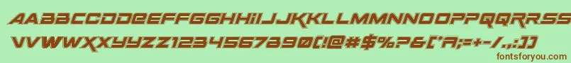 Spacerangeracadital Font – Brown Fonts on Green Background