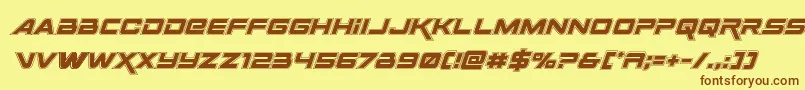 Spacerangeracadital Font – Brown Fonts on Yellow Background