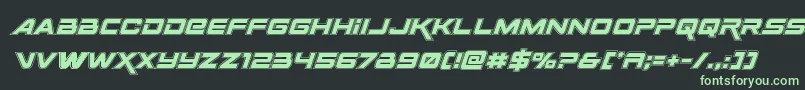 Spacerangeracadital Font – Green Fonts on Black Background