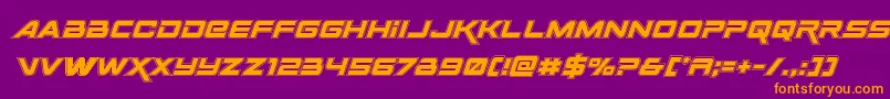 Spacerangeracadital Font – Orange Fonts on Purple Background