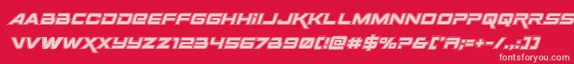 Fonte Spacerangeracadital – fontes rosa em um fundo vermelho