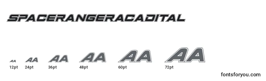 Размеры шрифта Spacerangeracadital