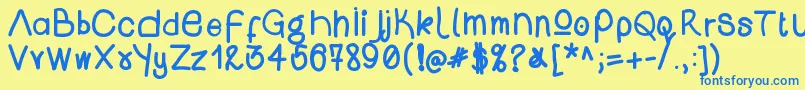Wsopenipad Font – Blue Fonts on Yellow Background