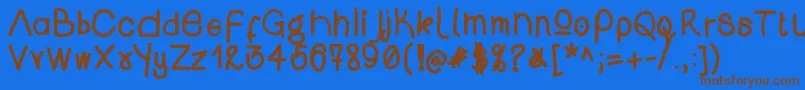 Шрифт Wsopenipad – коричневые шрифты на синем фоне