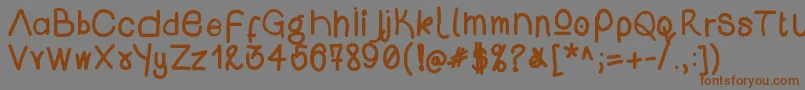Wsopenipad-Schriftart – Braune Schriften auf grauem Hintergrund