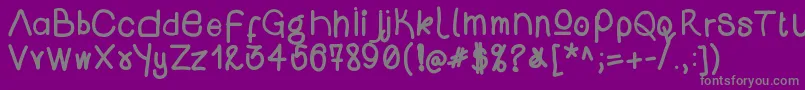 Fonte Wsopenipad – fontes cinzas em um fundo violeta