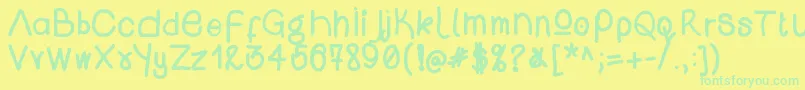Fonte Wsopenipad – fontes verdes em um fundo amarelo
