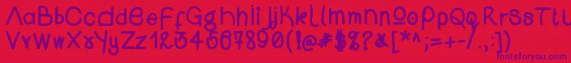 Wsopenipad Font – Purple Fonts on Red Background