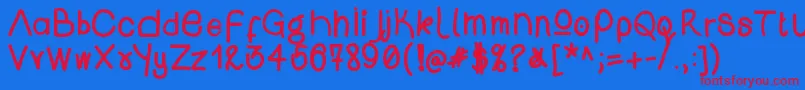 Wsopenipad-Schriftart – Rote Schriften auf blauem Hintergrund