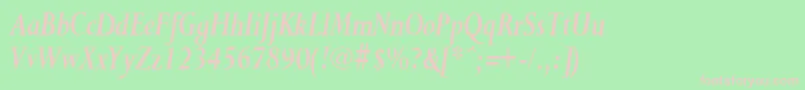 PurloincondensedBoldItalic Font – Pink Fonts on Green Background