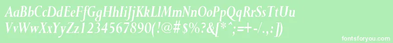PurloincondensedBoldItalic Font – White Fonts on Green Background
