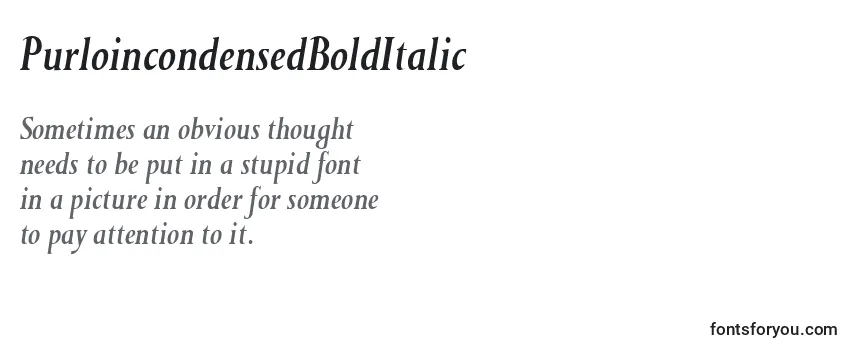 PurloincondensedBoldItalic Font